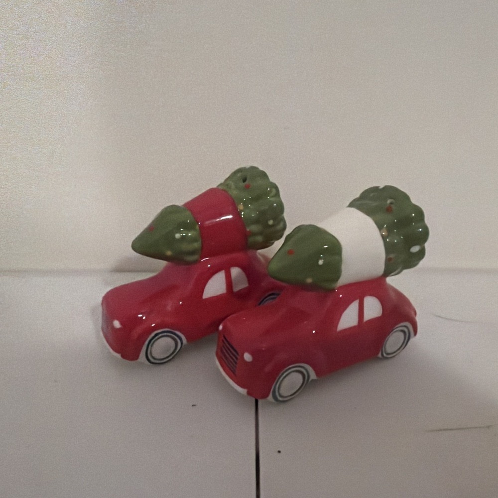 Threshold Christmas Red Car with Tree Salt and Pepper Shakers Set